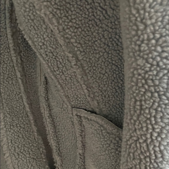 GUESS Black Faux Suede Jacket with Taupe Fur Trim - Picture 4 of 6